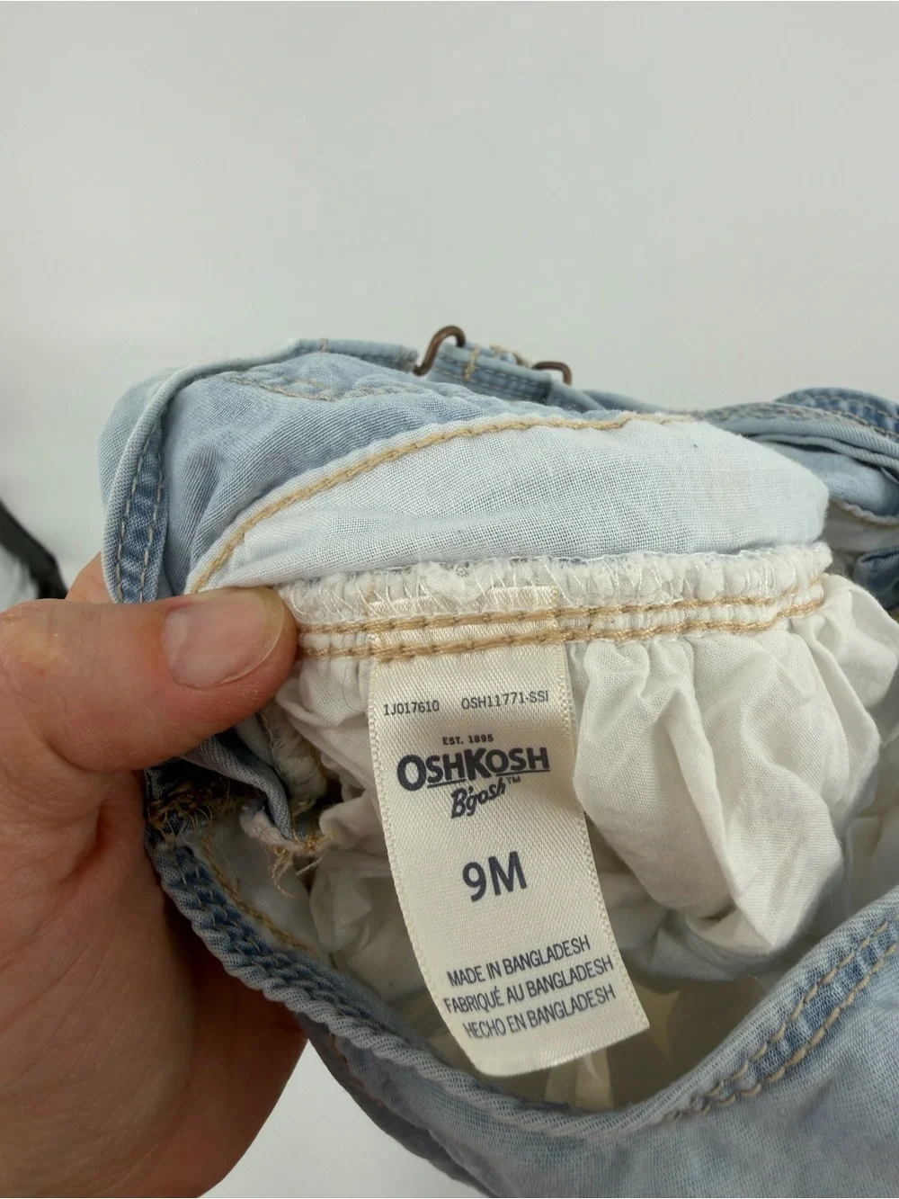 OshKosh B'gosh Light Denim Overall Dress with Cream Tulle Skirt